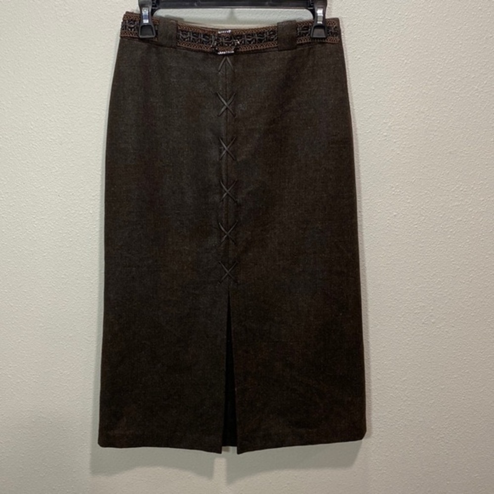 Xinjiaqi western skirt brown midi